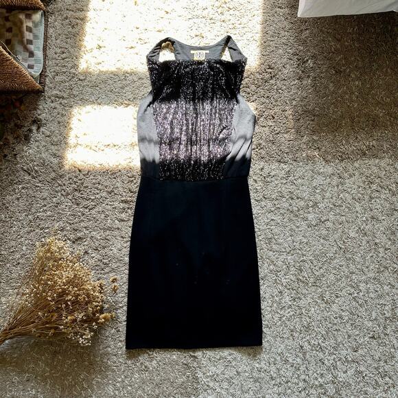 Black Tory Burch Sequin Sleeveless Pencil Dress Wool Nylon Women’s Size S - Picture 2 of 15